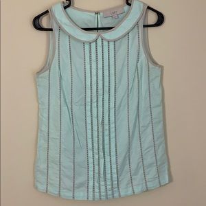 LOFT mint cotton blouse XS